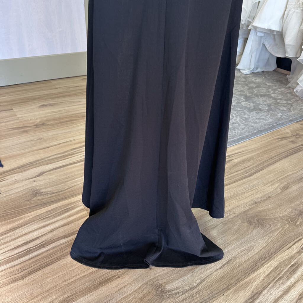 Showny Black Off Shoulder Fitted Long Formal Dress Medium