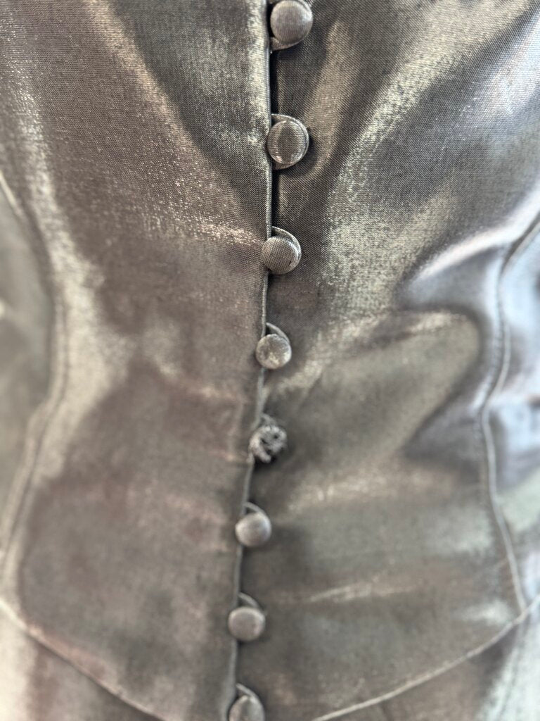 Night Way Metallic Grey 2 Piece Long Formal Dress 6