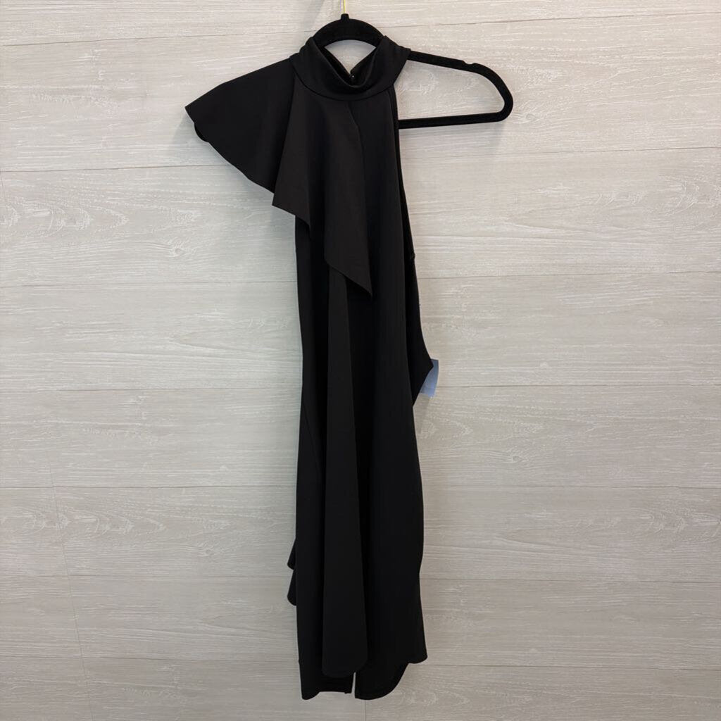 Nasty Gal Black High Neck Ruffle Detail Dress 8
