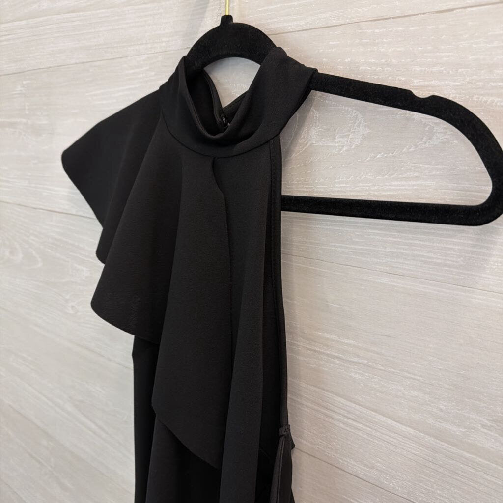Nasty Gal Black High Neck Ruffle Detail Dress 8