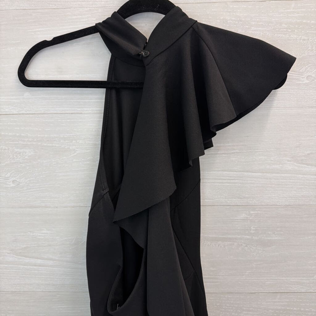 Nasty Gal Black High Neck Ruffle Detail Dress 8