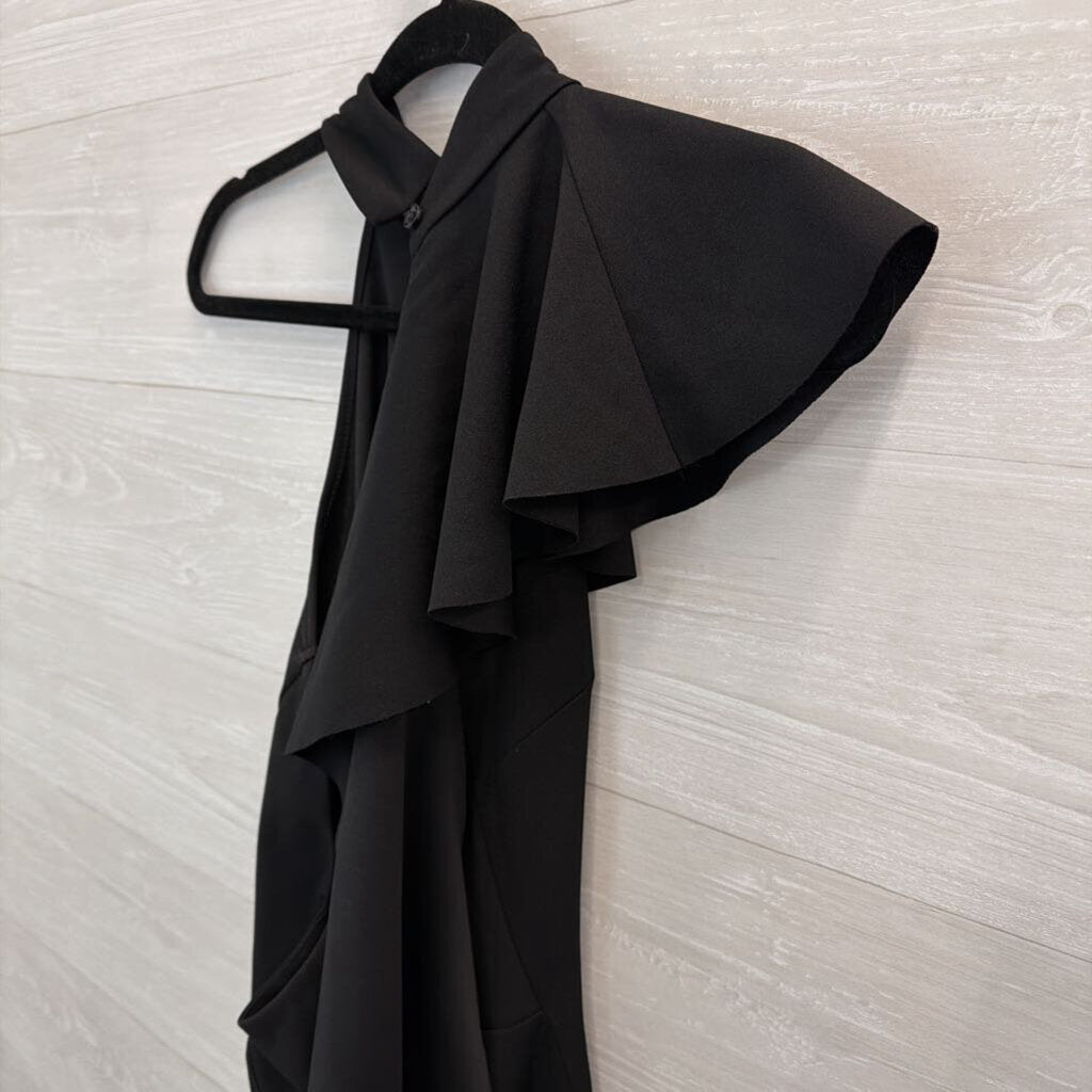 Nasty Gal Black High Neck Ruffle Detail Dress 8