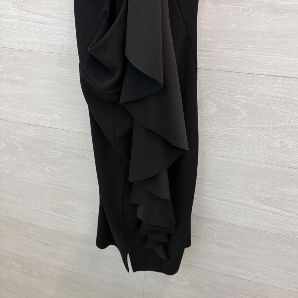 Nasty Gal Black High Neck Ruffle Detail Dress 8