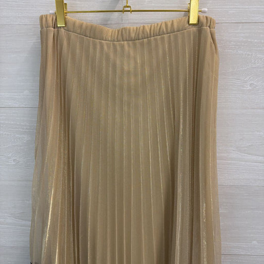 MSK Gold/ Black Color Block Pleated Maxi Skirt 6