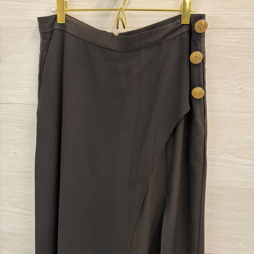 Nasty Gal Black High Waisted Layered Trouser Pants 8