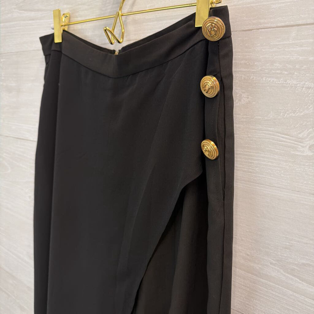 Nasty Gal Black High Waisted Layered Trouser Pants 8