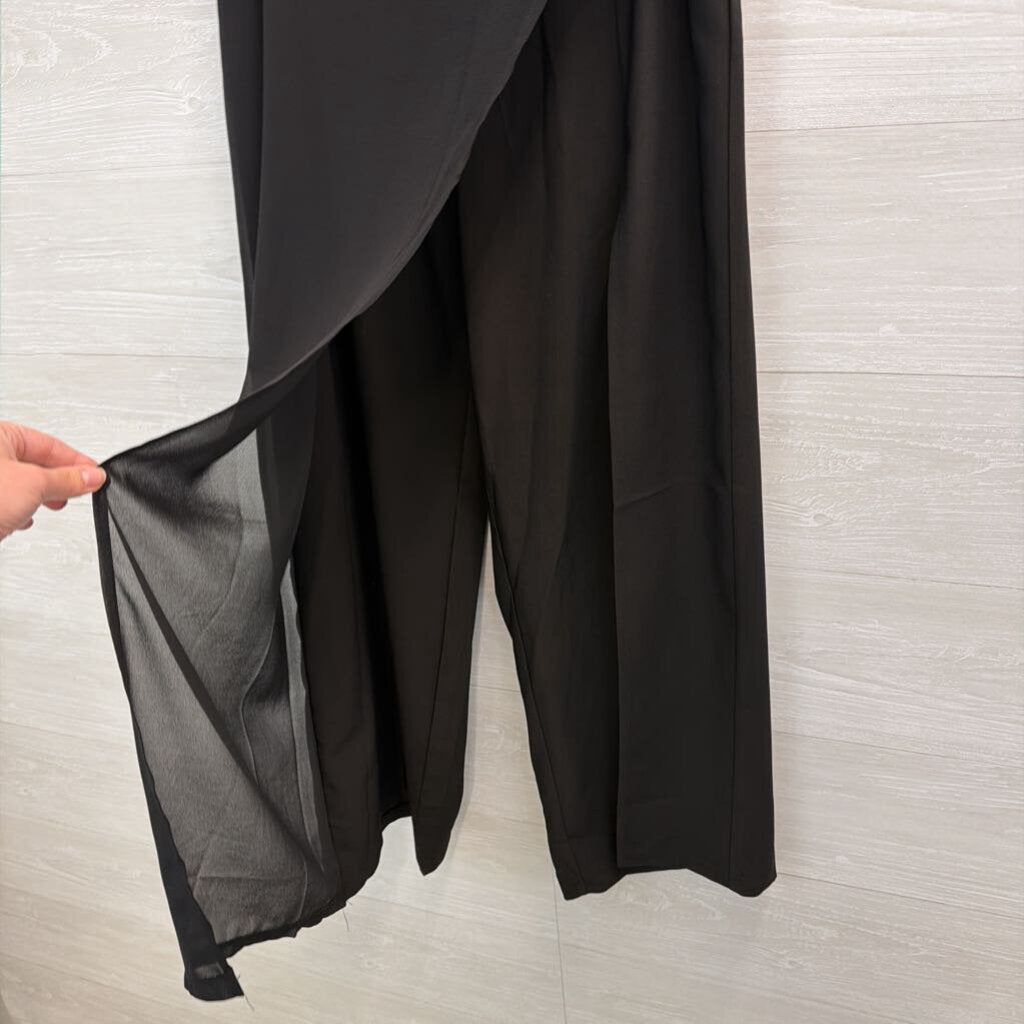 Nasty Gal Black High Waisted Layered Trouser Pants 8