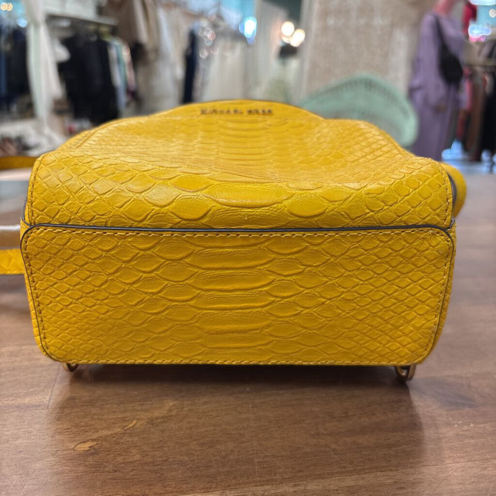 Michael Kors Yellow Crocodile Leather Abbey Backpack