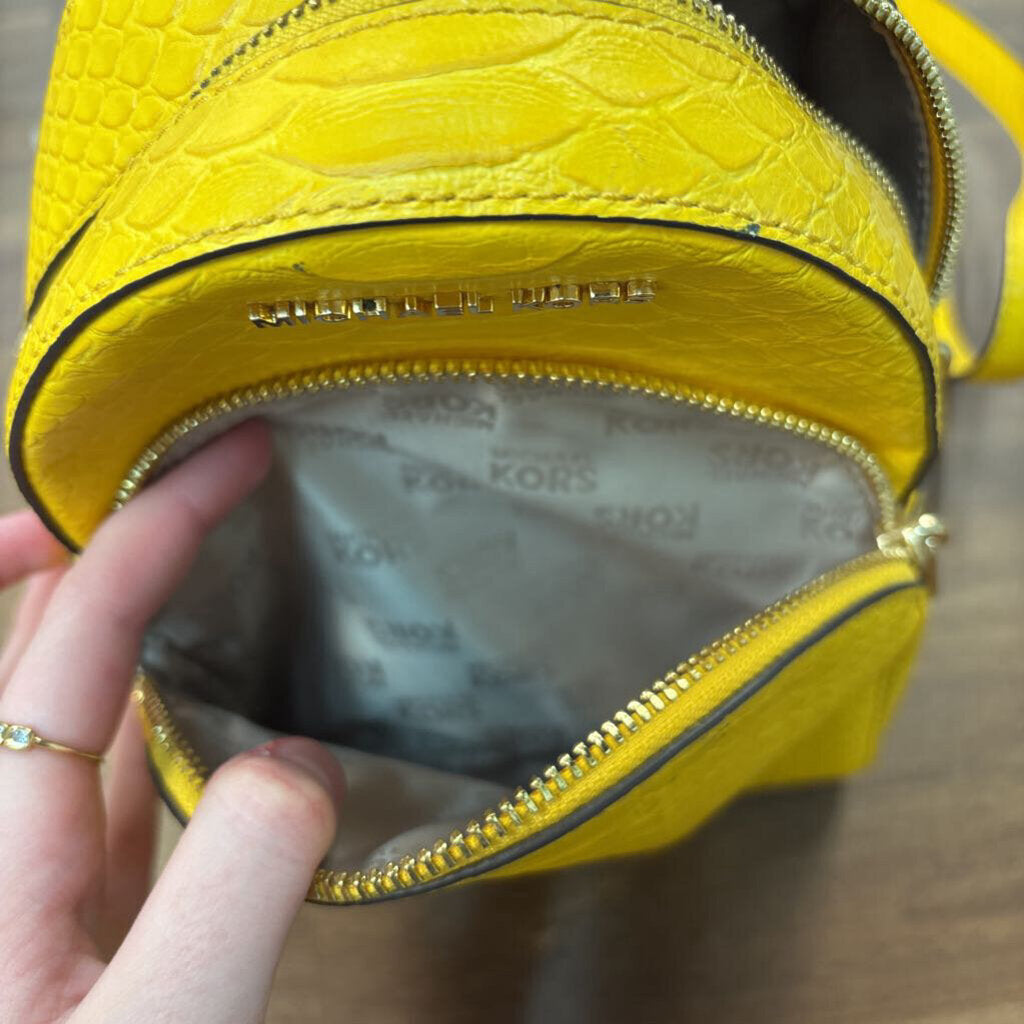 Michael Kors Yellow Crocodile Leather Abbey Backpack