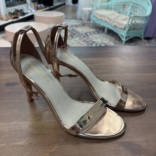 Madden Girl Rose Gold Strappy Heels 9