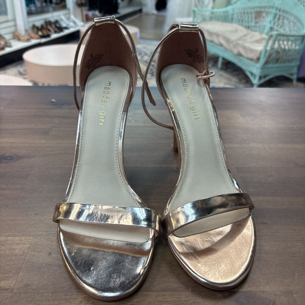 Madden Girl Rose Gold Strappy Heels 9