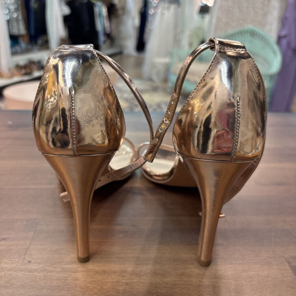 Madden Girl Rose Gold Strappy Heels 9