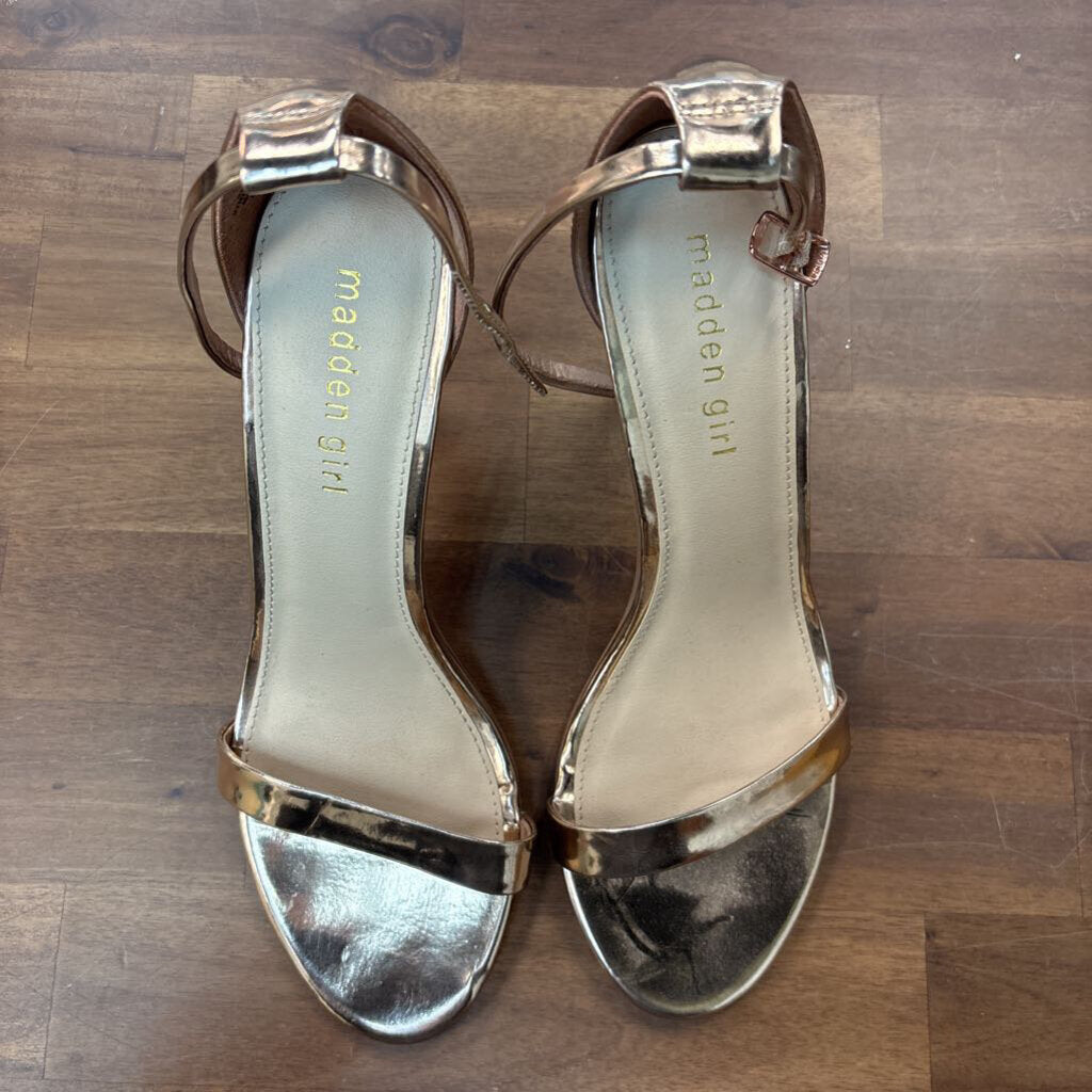 Madden Girl Rose Gold Strappy Heels 9
