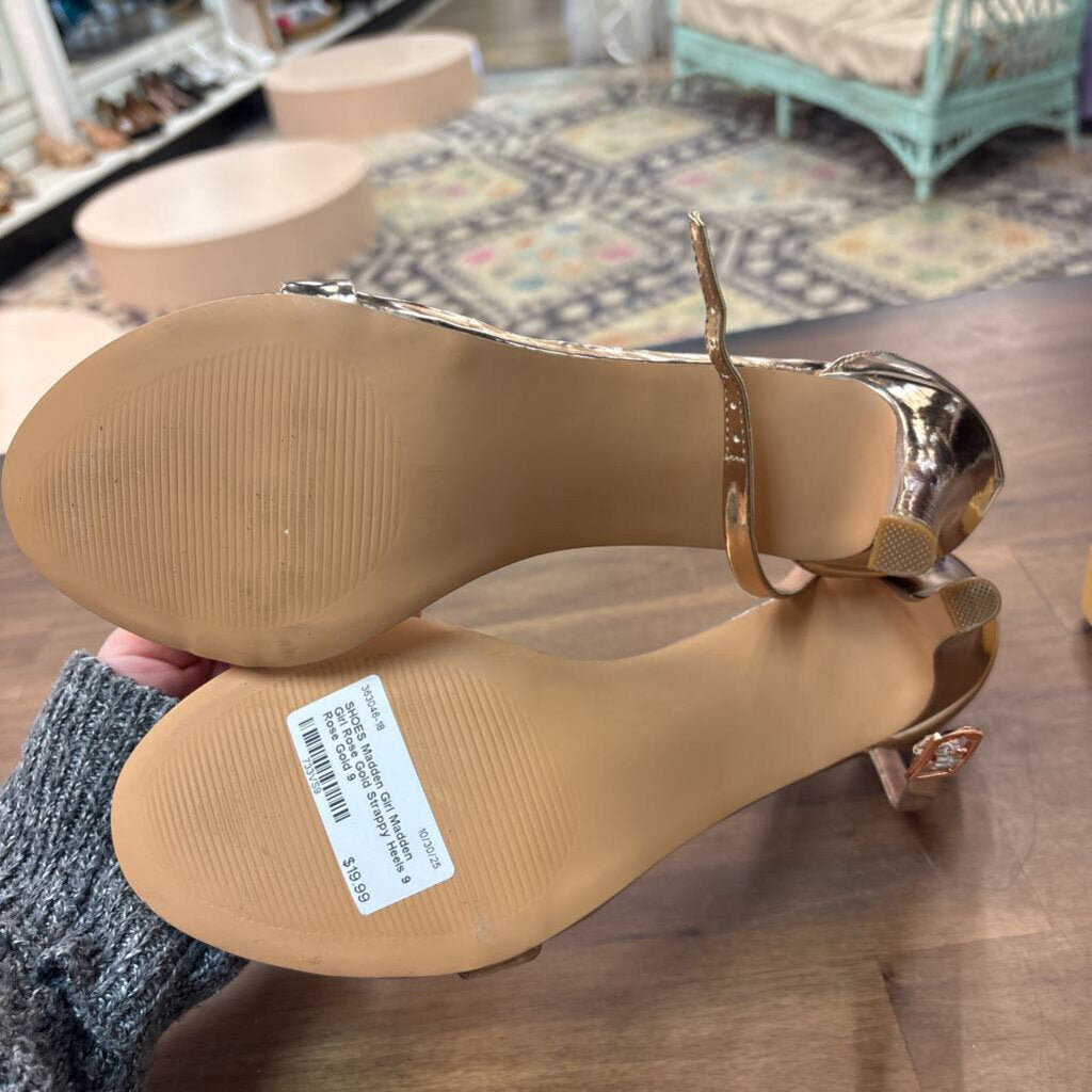 Madden Girl Rose Gold Strappy Heels 9