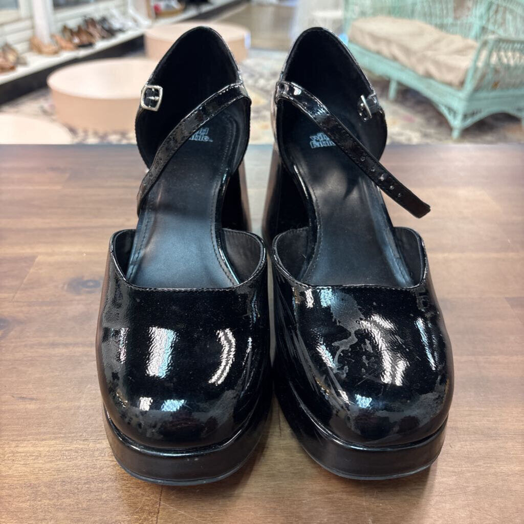 Wild Fable Black Patent Leather Platform Mary Jane Heels 9.5