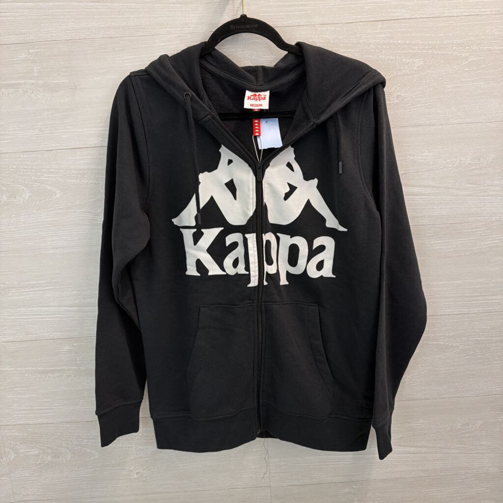 Kappa Black/ White Logo Zip Up Jacket Medium