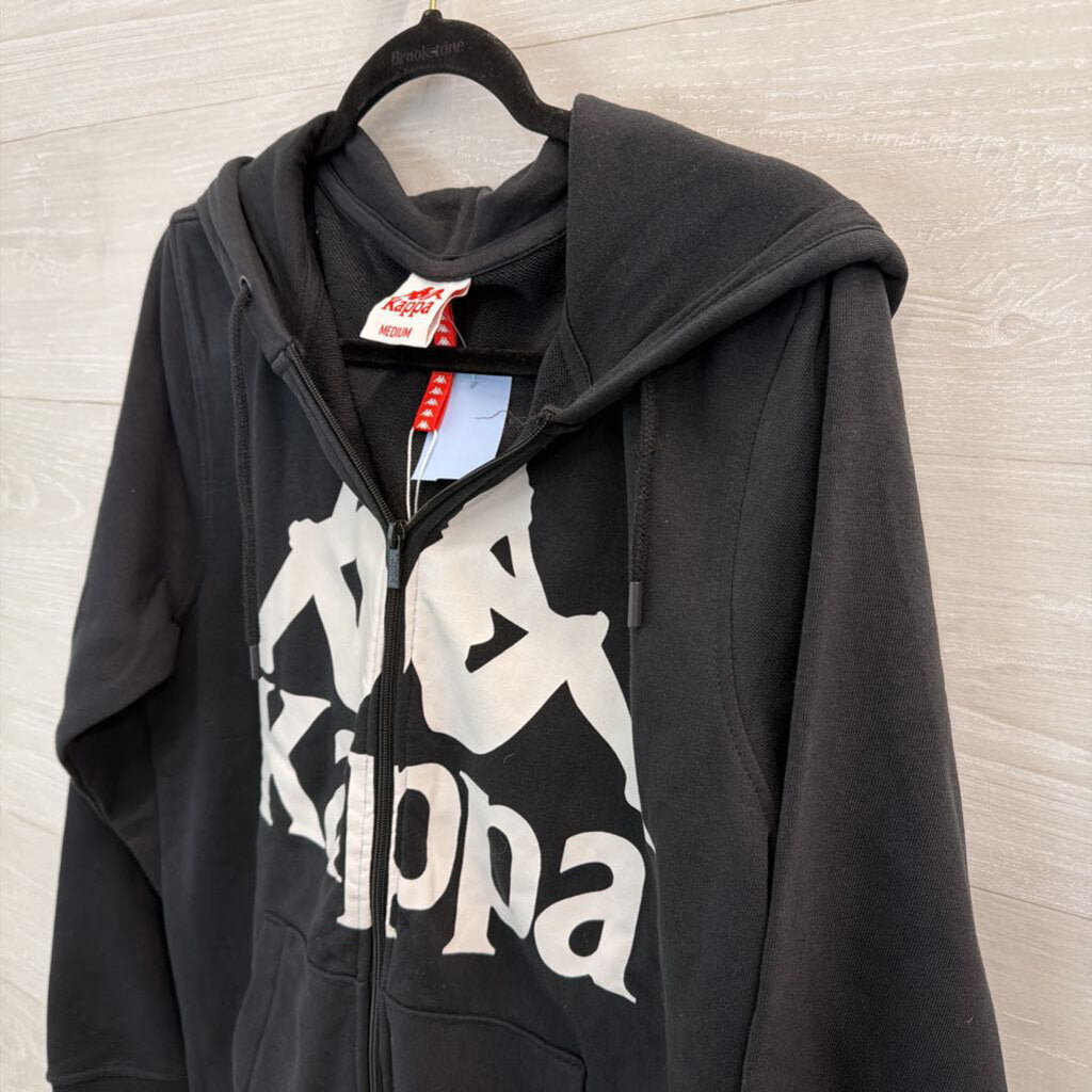 Kappa Black/ White Logo Zip Up Jacket Medium
