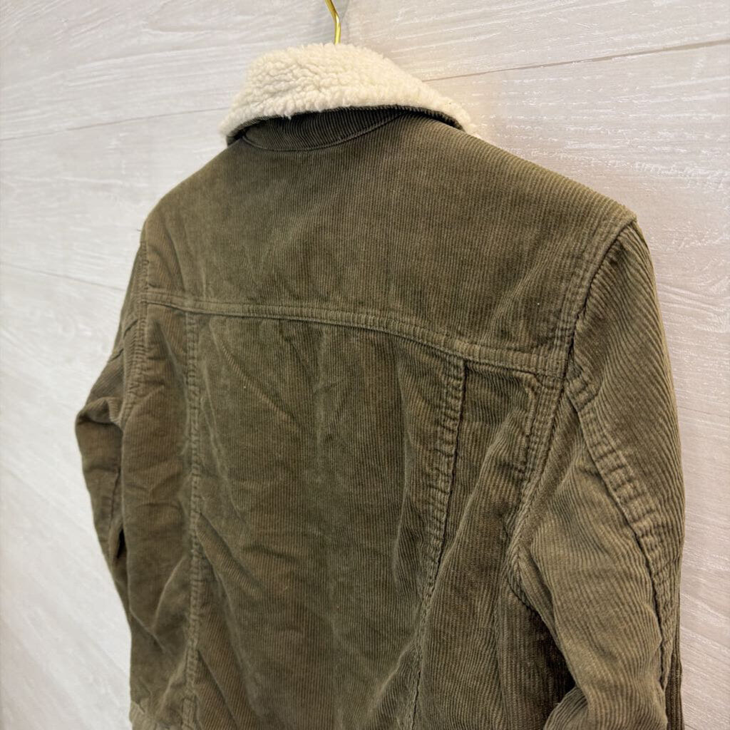 Pac Sun Green Corduroy Fleece Lined Jacket Small