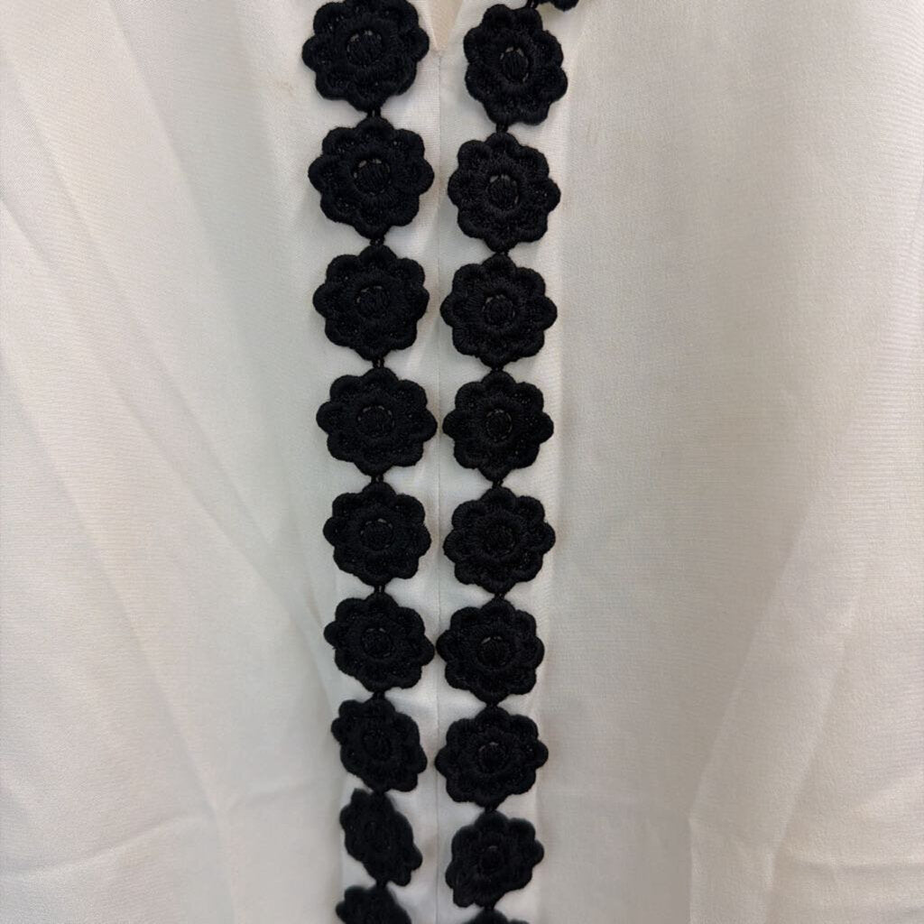 Kate Spade White/ Black Floral Lace Long Sleeve Top Medium