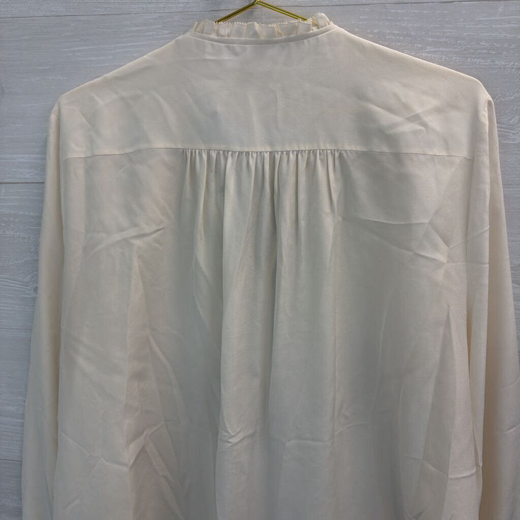 Kate Spade White/ Black Floral Lace Long Sleeve Top Medium