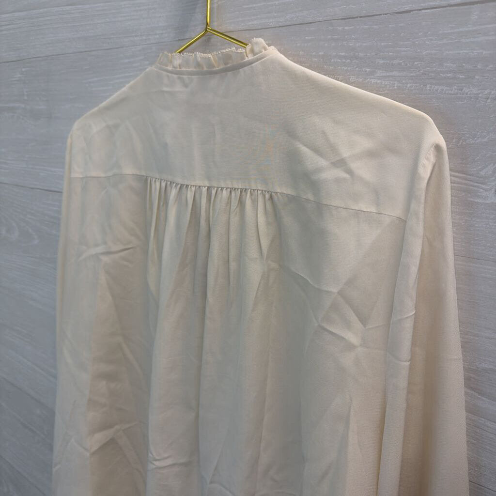 Kate Spade White/ Black Floral Lace Long Sleeve Top Medium