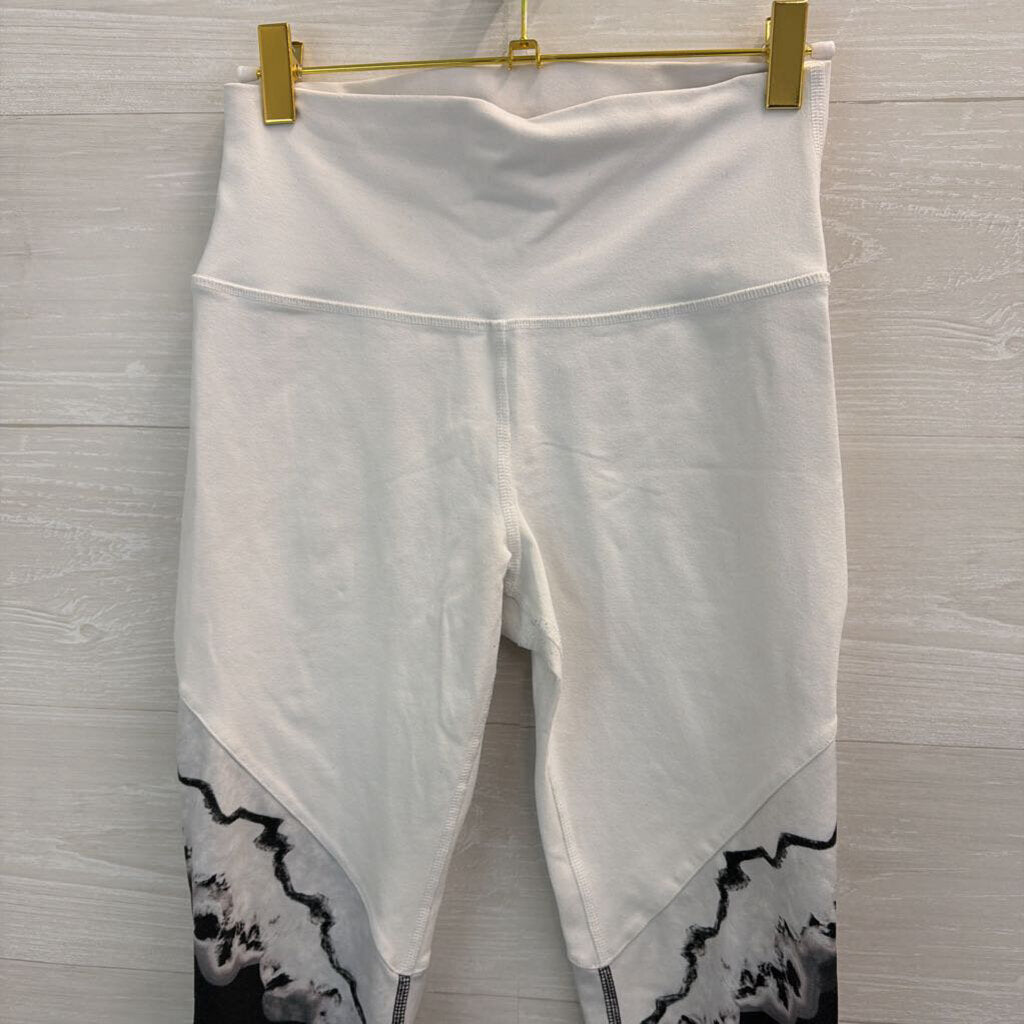 Alo White/ Black Ankle Print Leggings Medium