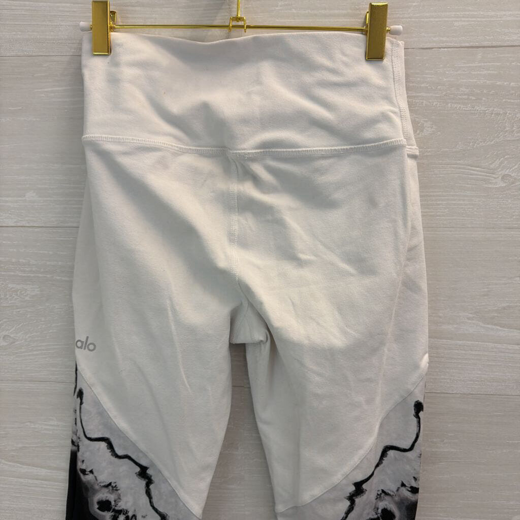 Alo White/ Black Ankle Print Leggings Medium