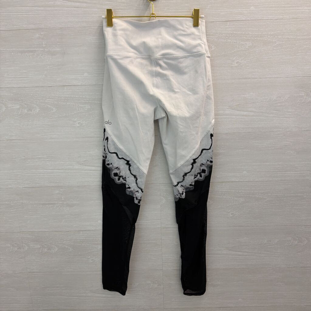 Alo White/ Black Ankle Print Leggings Medium