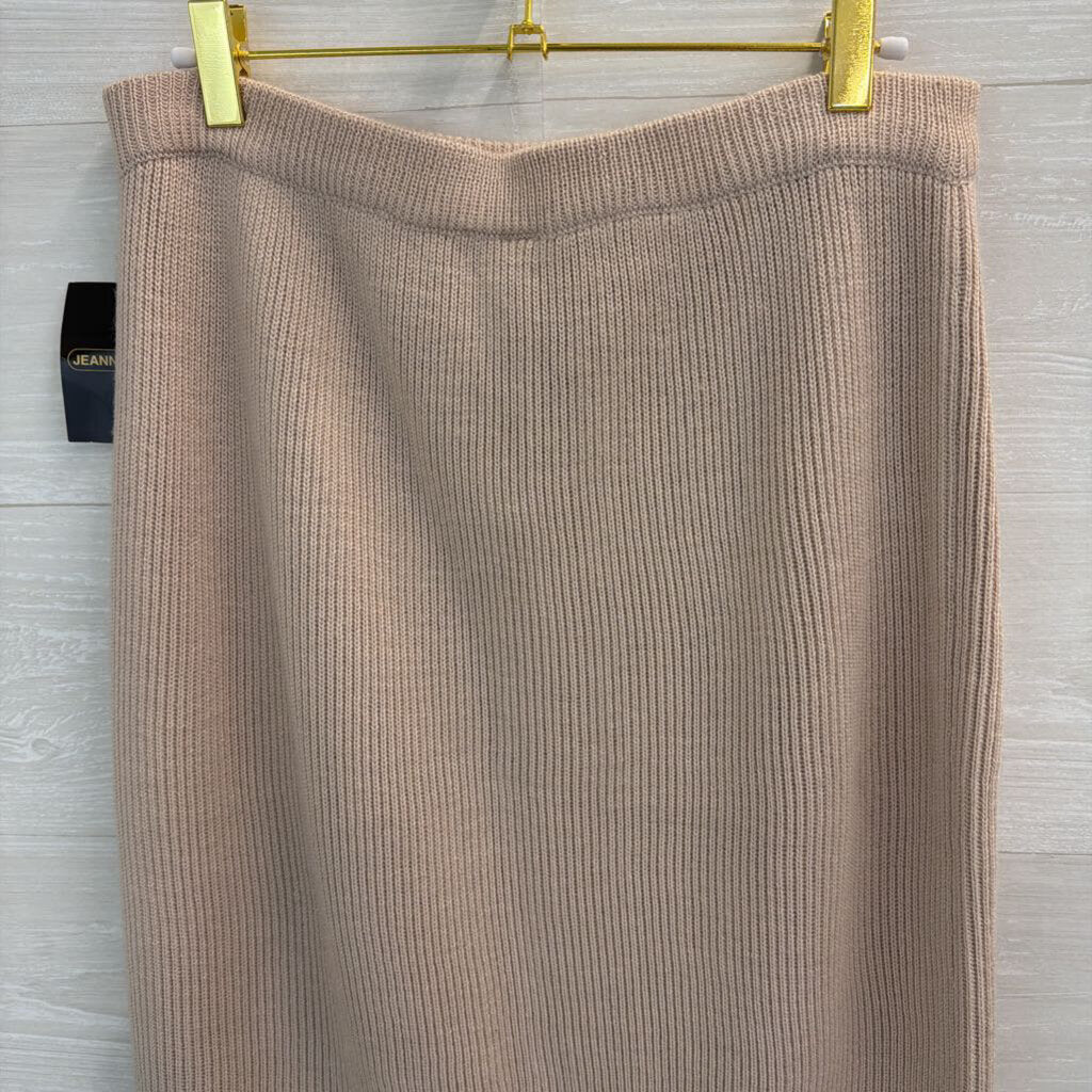 Jeanne Pierre Brown Knit Sweater Skirt Large