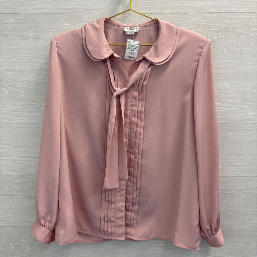 Vintage Wilroy Pink Silky Long Sleeve Button Down Top 16