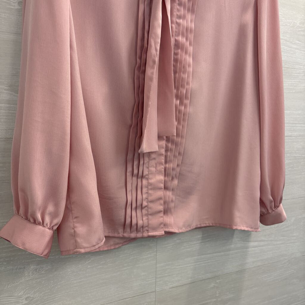 Vintage Wilroy Pink Silky Long Sleeve Button Down Top 16