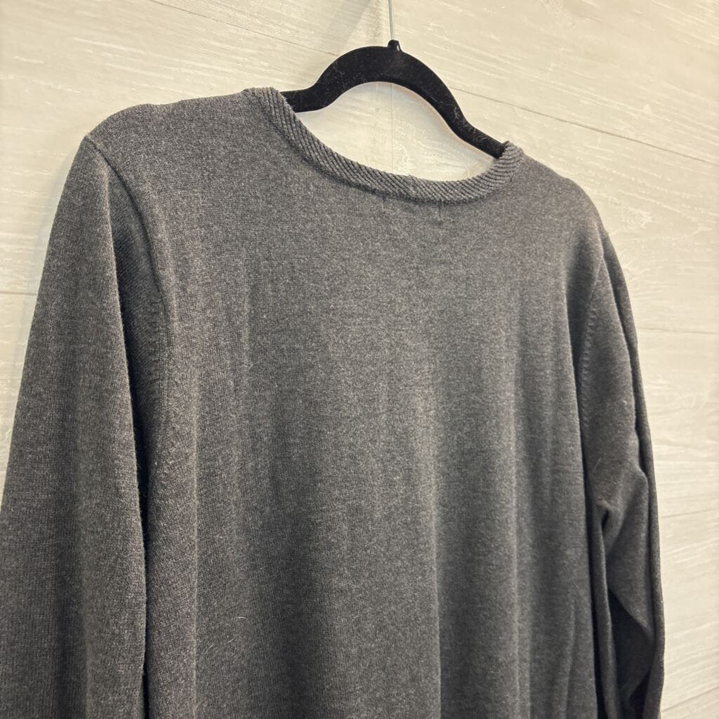 Jeanne Pierre Grey Long Sleeve Top 1X