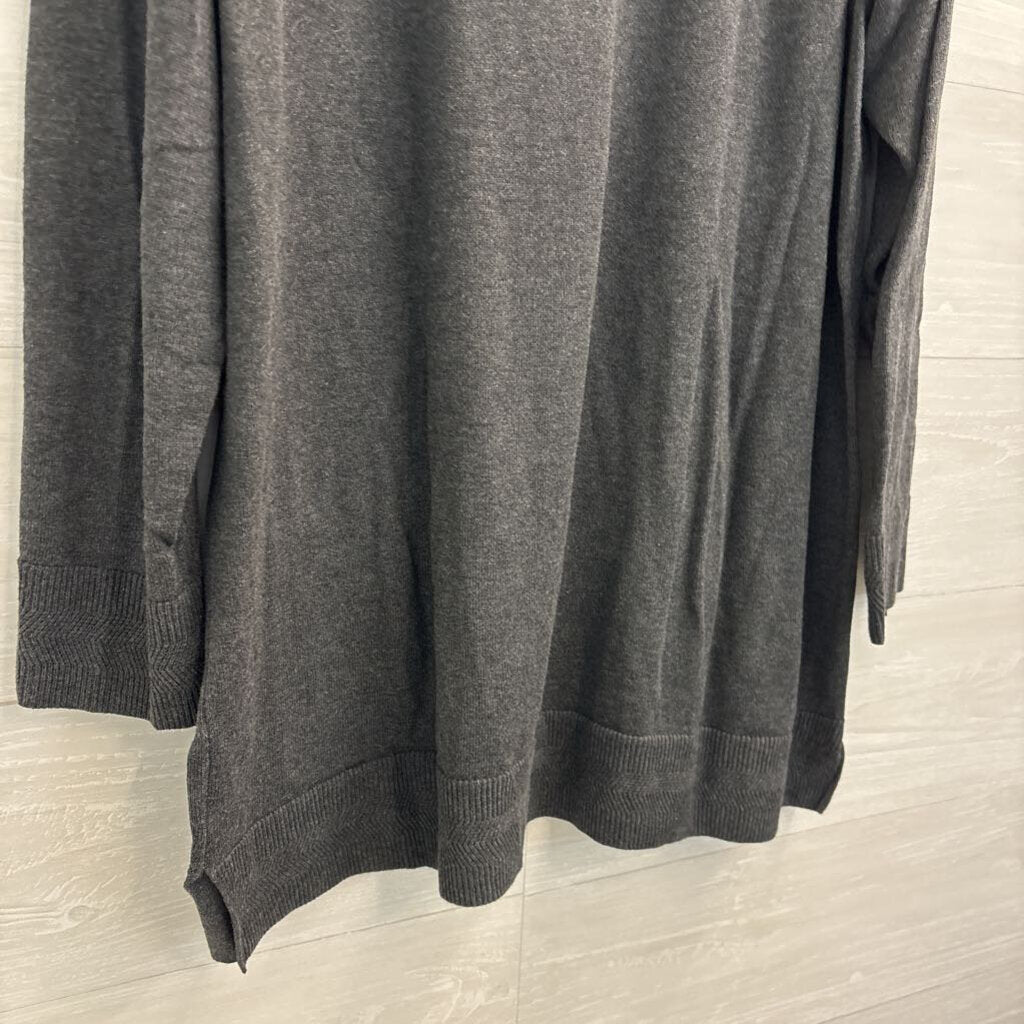 Jeanne Pierre Grey Long Sleeve Top 1X