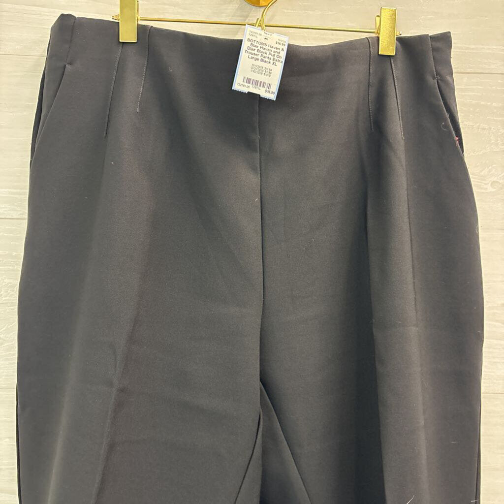 Haven and Blair Black Pull On Trouser Pants Extra Large