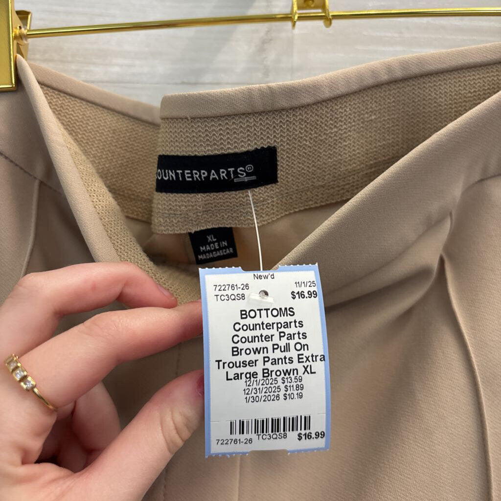 Counter Parts Brown Pull On Trouser Pants Extra Large