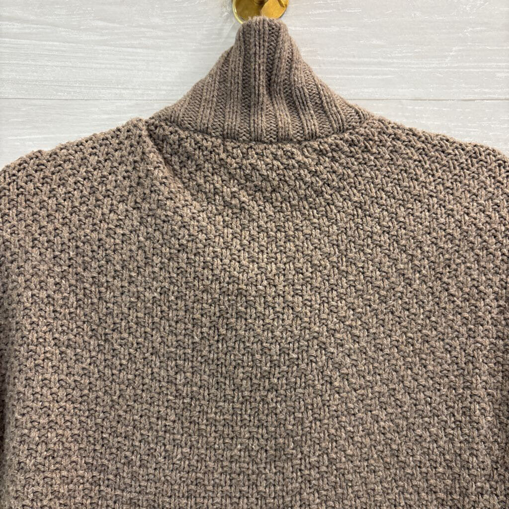 Eddie Bauer Brown Knit Short Sleeve Button Front Sweater Top Extra Small