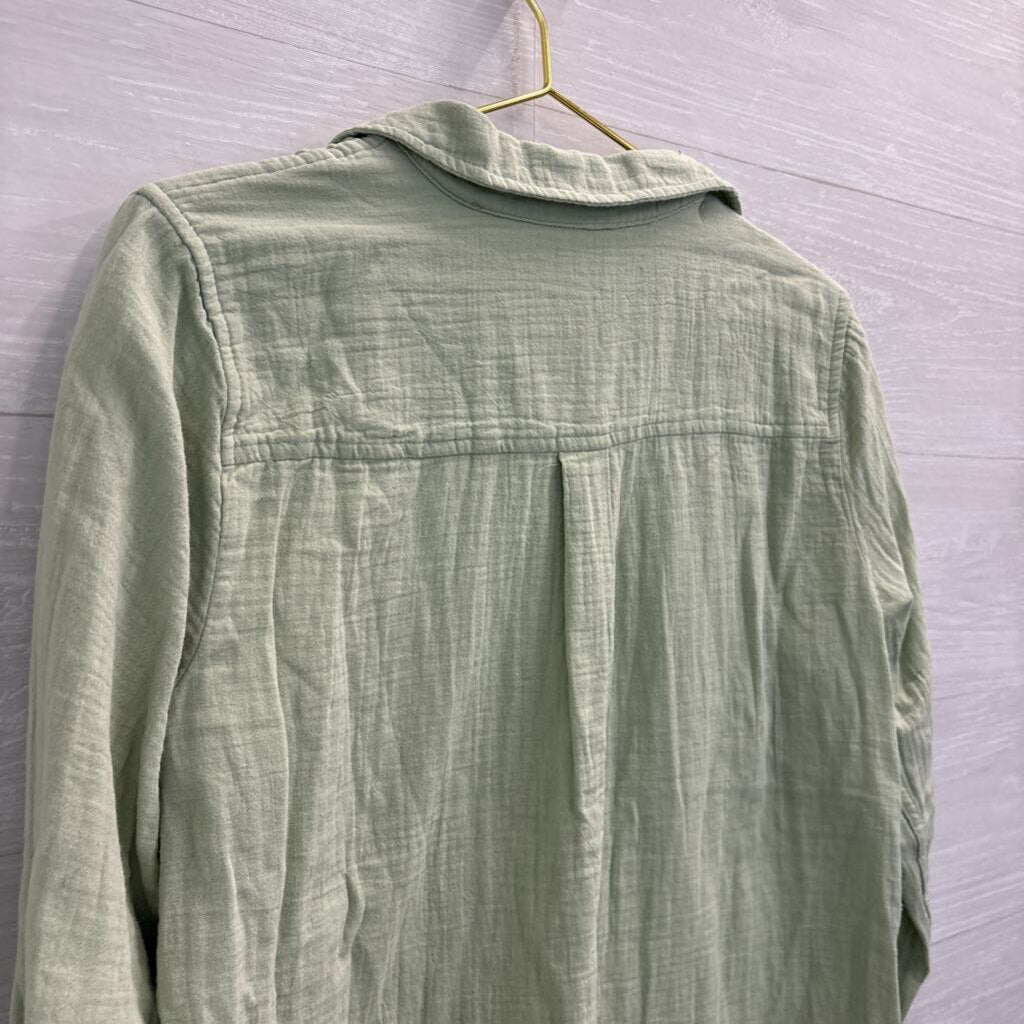 J Crew Green Long Sleeve Button Down Top Medium