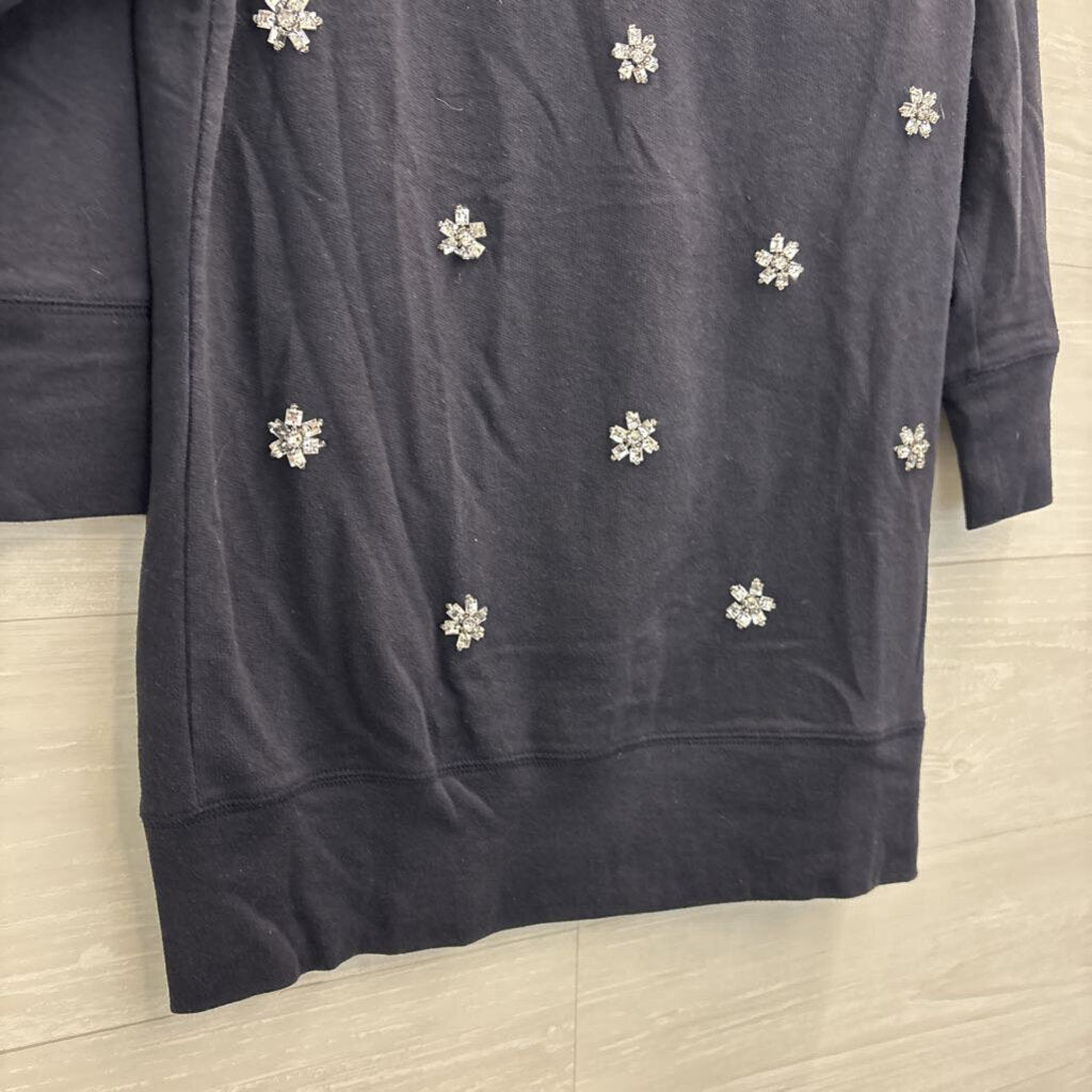 Banana Republic Black Embellished Long Sleeve Top Extra Small