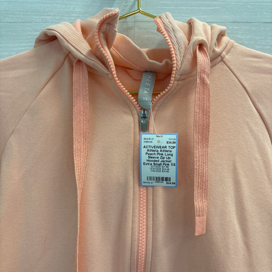 Athleta Peach Pink Long Sleeve Zip Up Hooded Jacket Extra Small