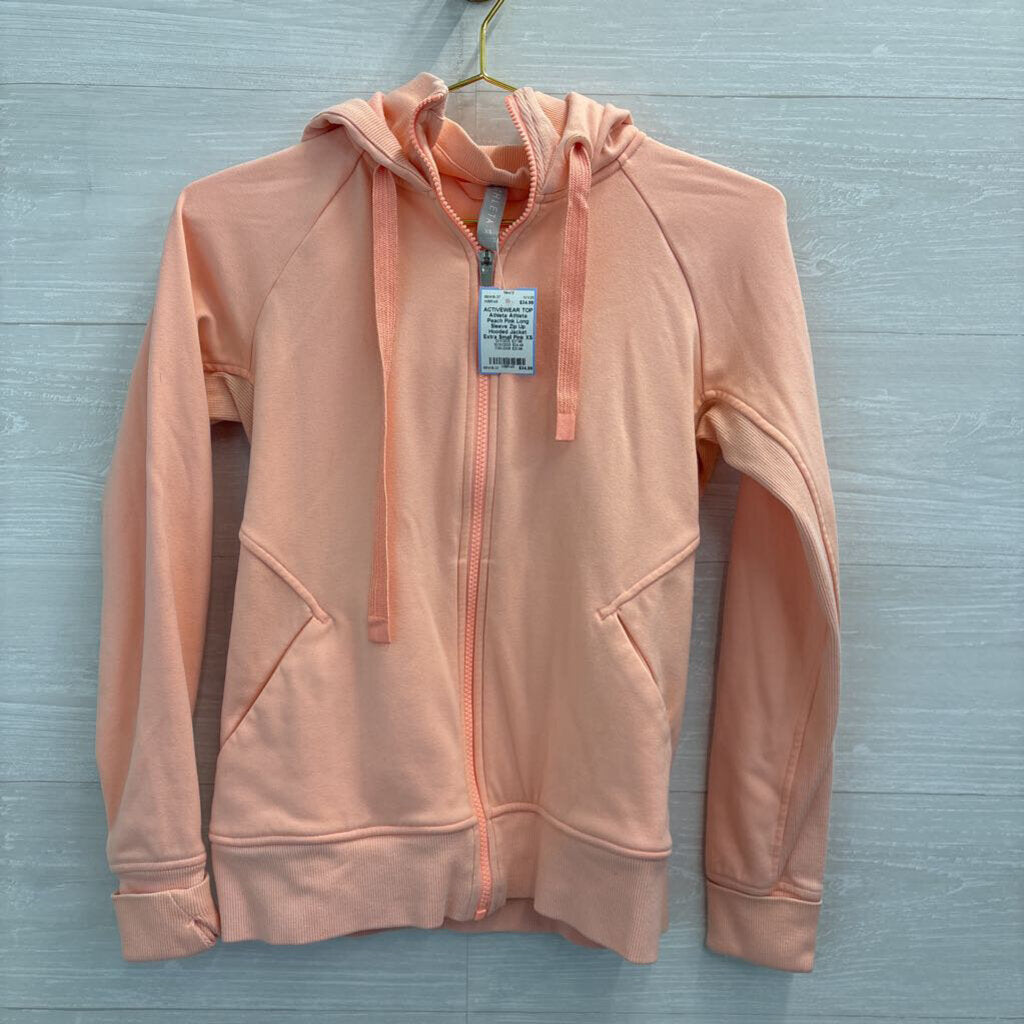 Athleta Peach Pink Long Sleeve Zip Up Hooded Jacket Extra Small