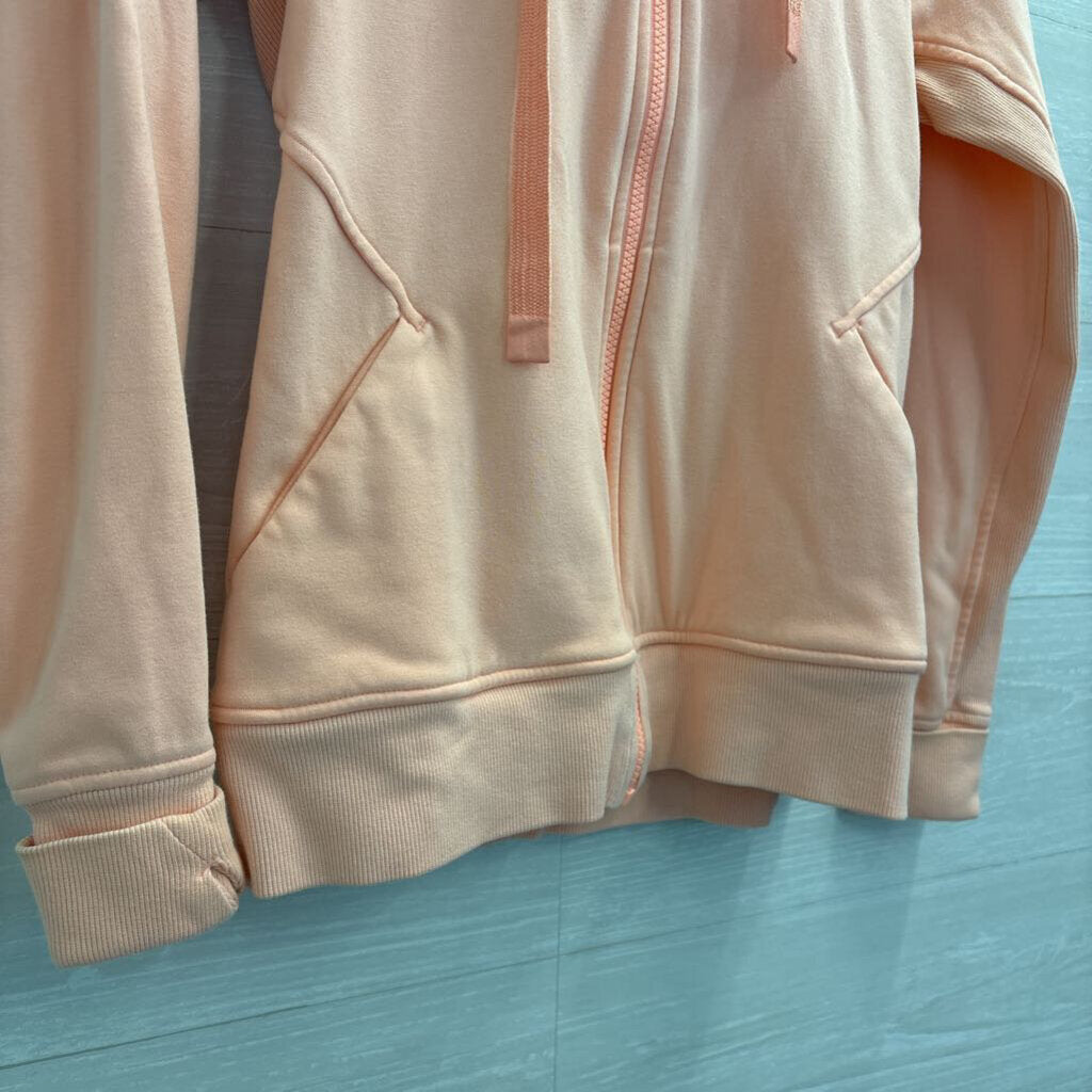 Athleta Peach Pink Long Sleeve Zip Up Hooded Jacket Extra Small