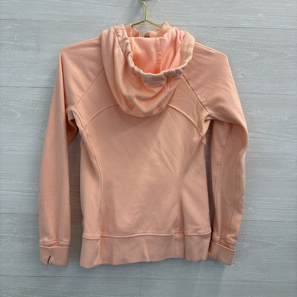Athleta Peach Pink Long Sleeve Zip Up Hooded Jacket Extra Small