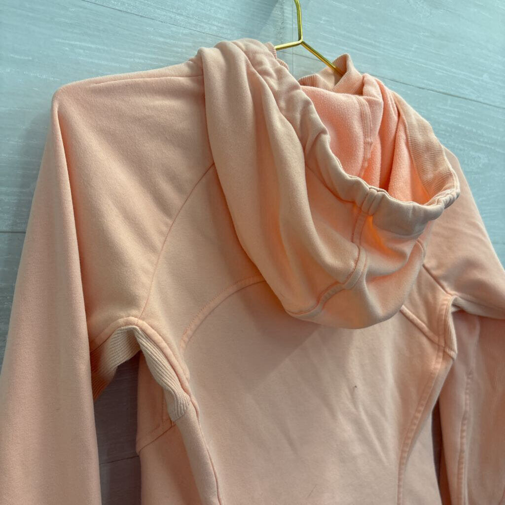 Athleta Peach Pink Long Sleeve Zip Up Hooded Jacket Extra Small