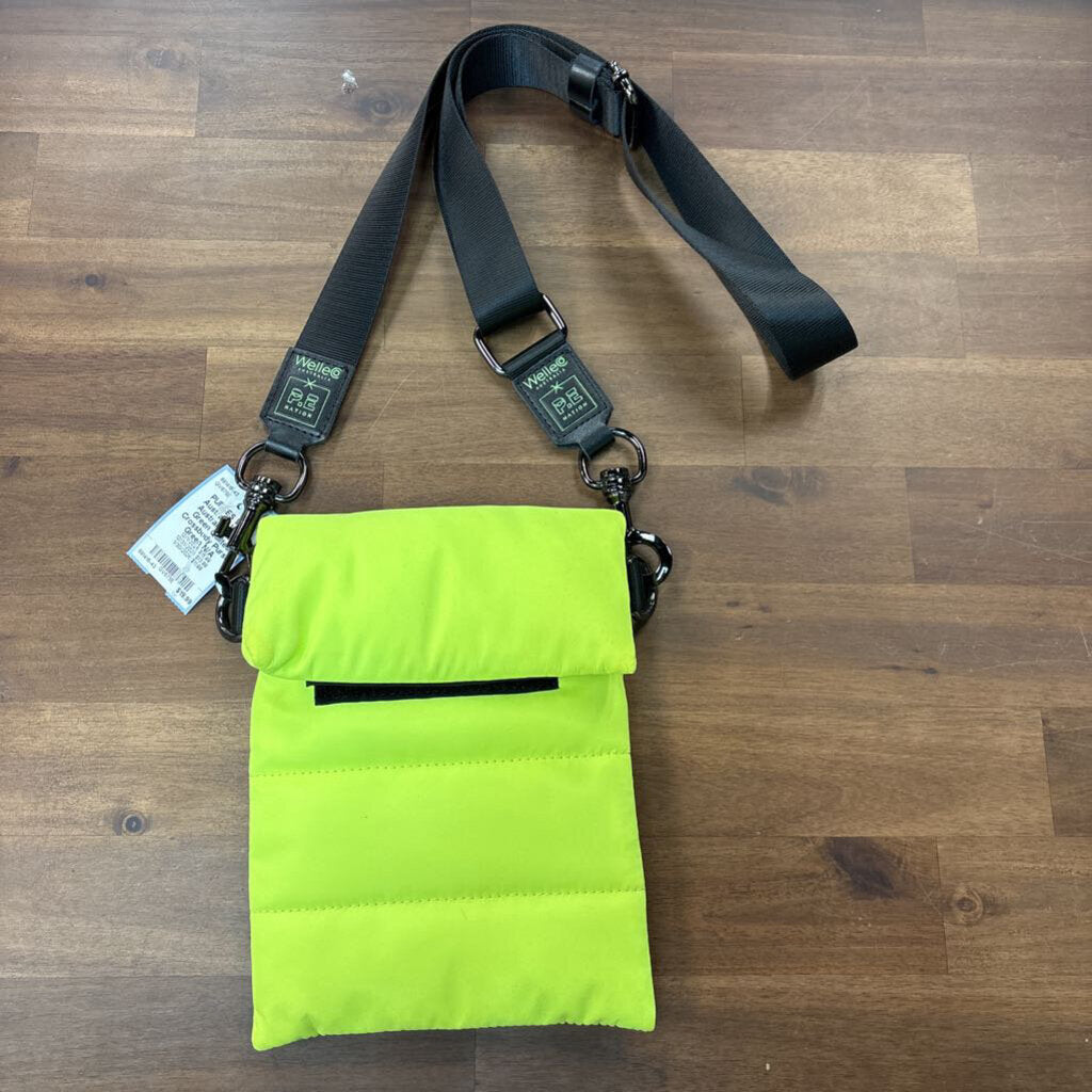 Welle Australia Neon Green Quilted Crossbody Purse