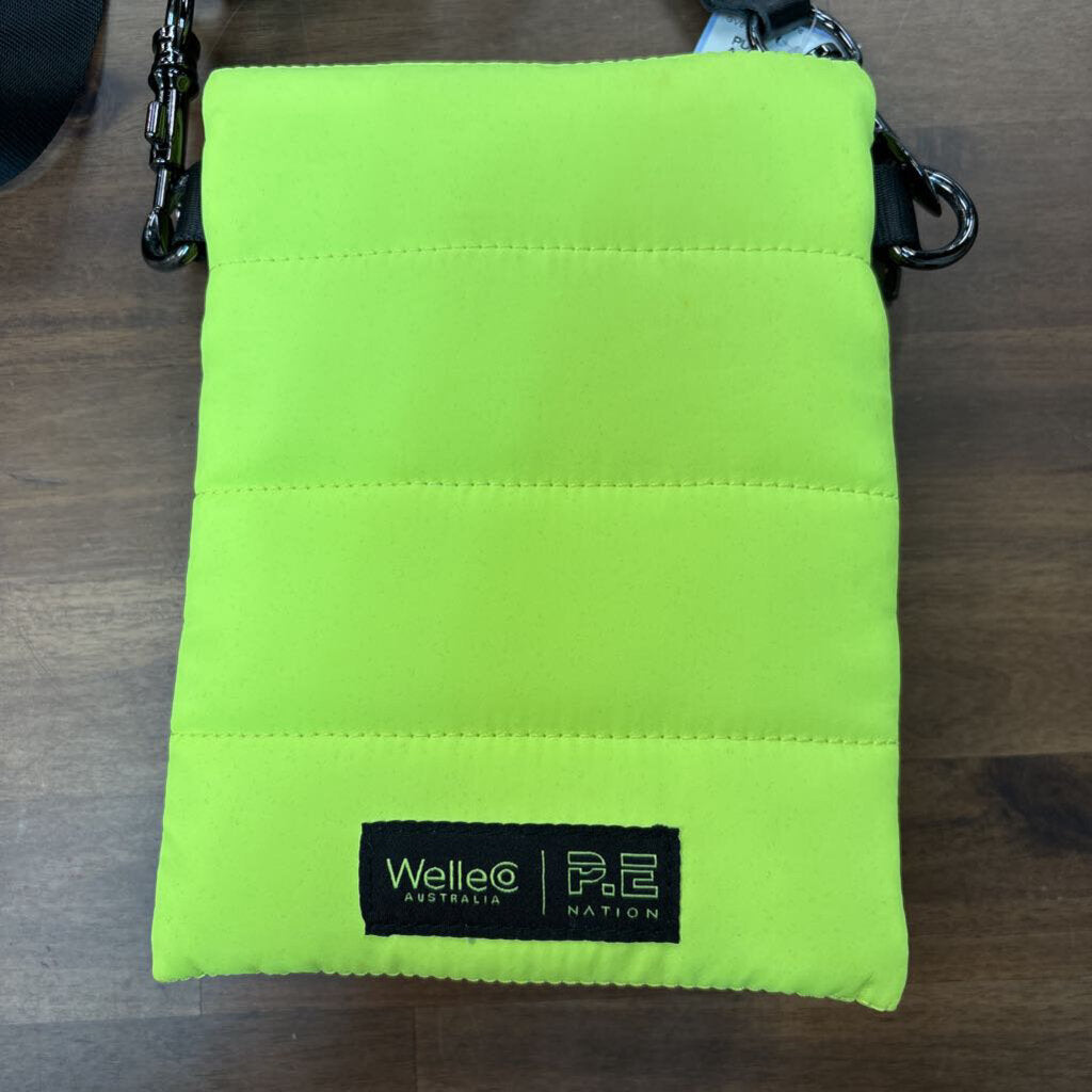 Welle Australia Neon Green Quilted Crossbody Purse