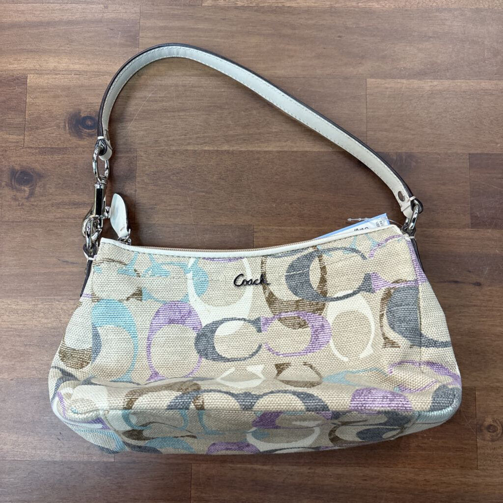 Coach Beige/ Multi Signature Print Mini Shoulder Bag