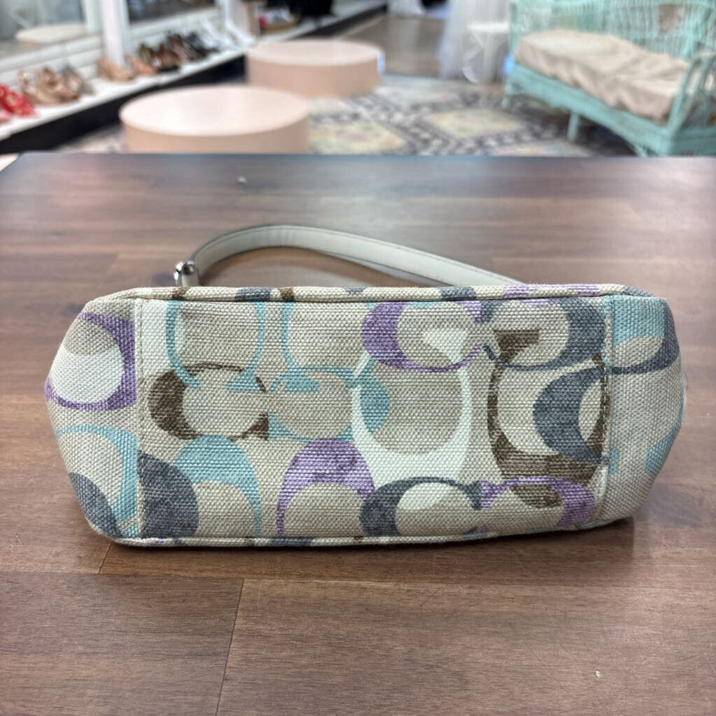 Coach Beige/ Multi Signature Print Mini Shoulder Bag