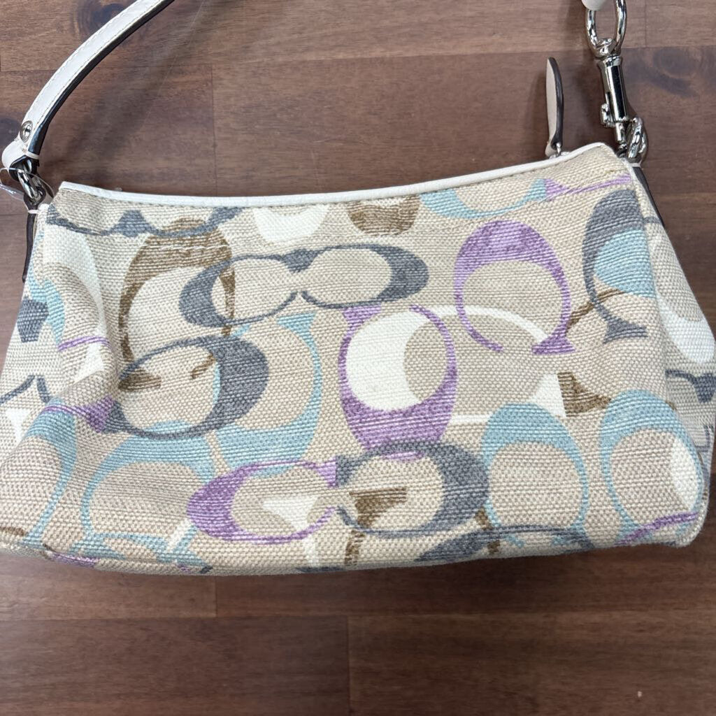 Coach Beige/ Multi Signature Print Mini Shoulder Bag