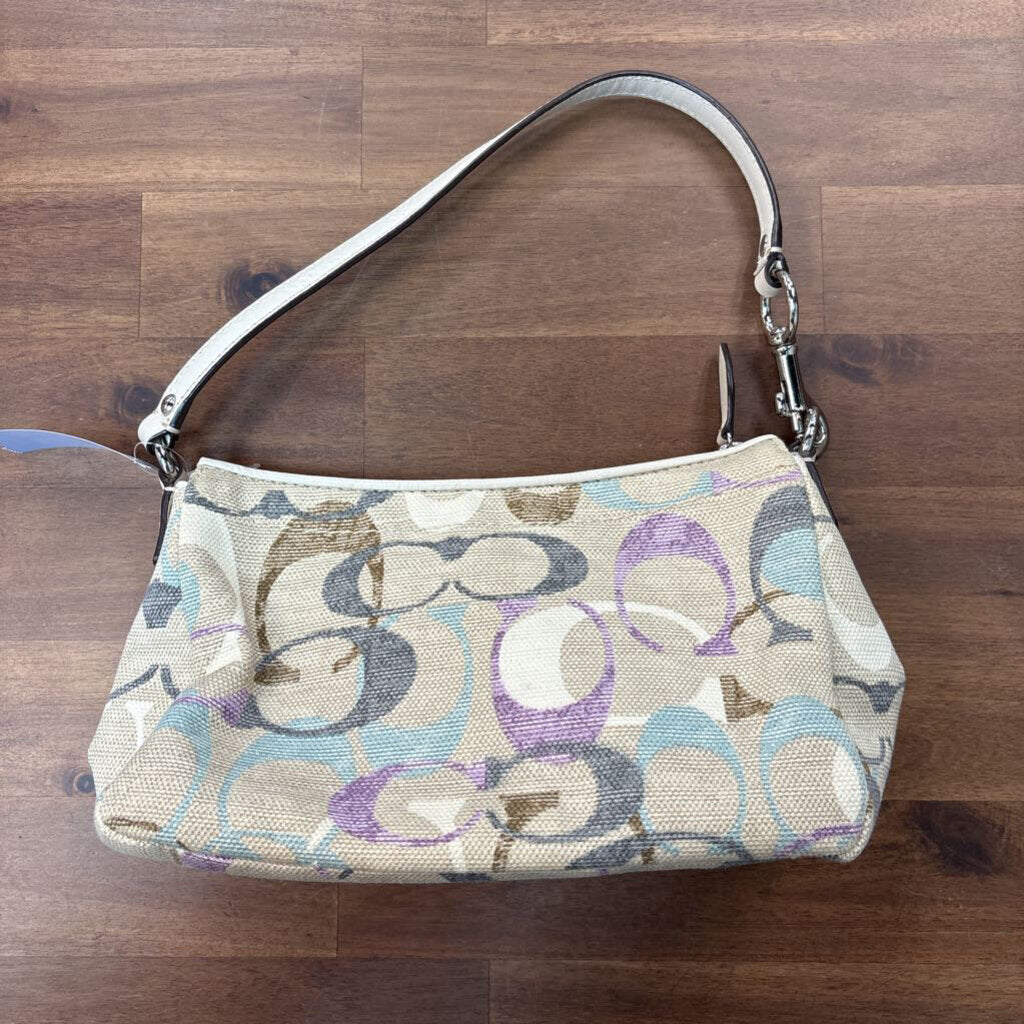 Coach Beige/ Multi Signature Print Mini Shoulder Bag