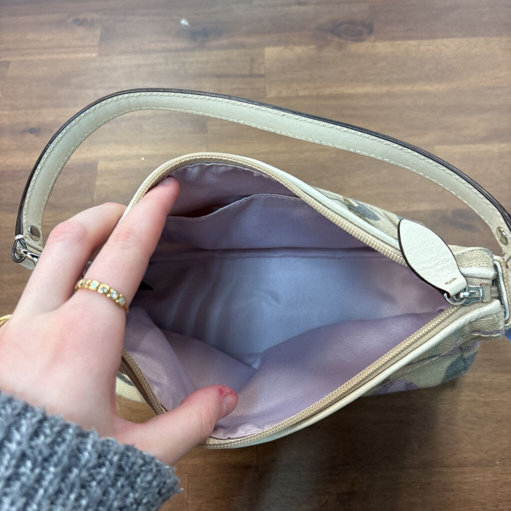 Coach Beige/ Multi Signature Print Mini Shoulder Bag